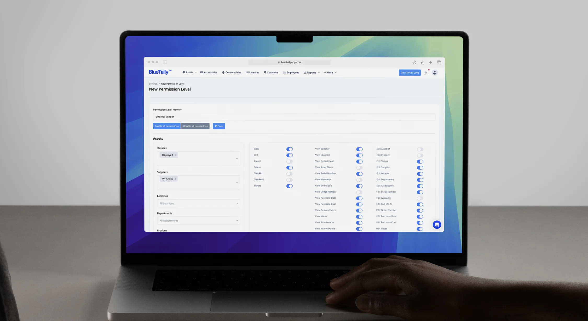 Custom Permissions IT Asset Management Software BlueTally